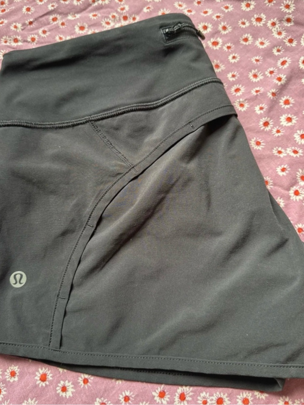 lululemon athletica Black Performance Skort with Logo